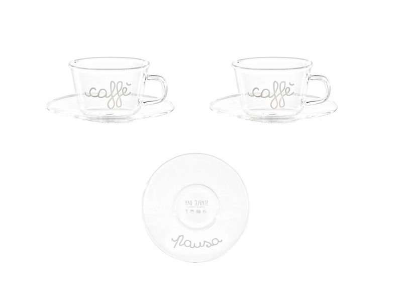 Set 2 tazzine espresso Pausa Caffè con piattini Simple Day