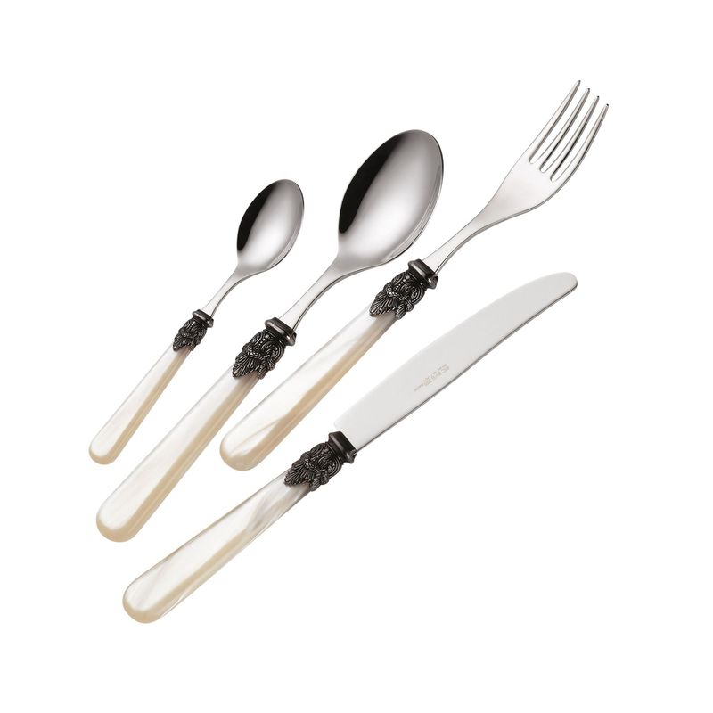 Confezione vetrina 24 pz posate acciaio 18/10 Napoleon col.avorio Eme Posaterie