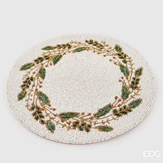 Set 6 sottopiatti agrifoglio perline d.36 Edg Enzo De Gasperi