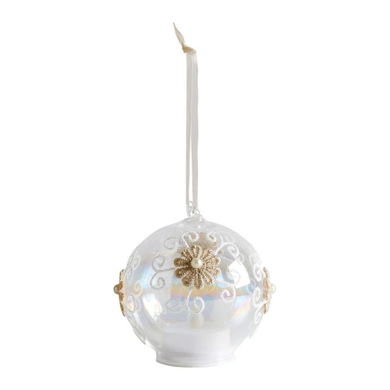 Sfera di Natale fiocco di neve con candela led Mathilde M.