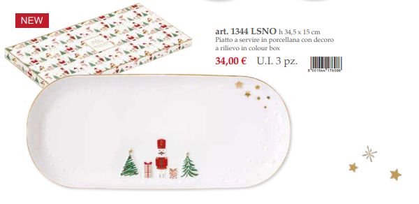 Vassoio in porcellana in color box 15 x 34,5 Let it Snow Easy Life