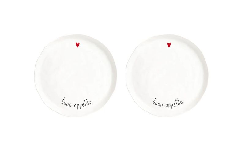 Set 2 piatti piani in gres Buon Appetito Simple Day