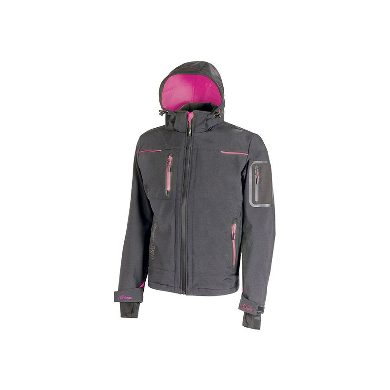 Giacca in softshell Space Lady col.grey fucsia U-Power
