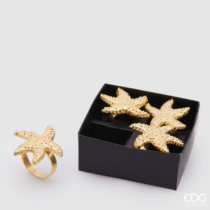 Set 4 legatovaglioli stella marina col.oro Edg Enzo De Gasperi