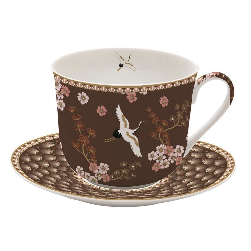 Tazza colazione con piatto in porcellana ml.400 Atmosphere Oriental Easy Life