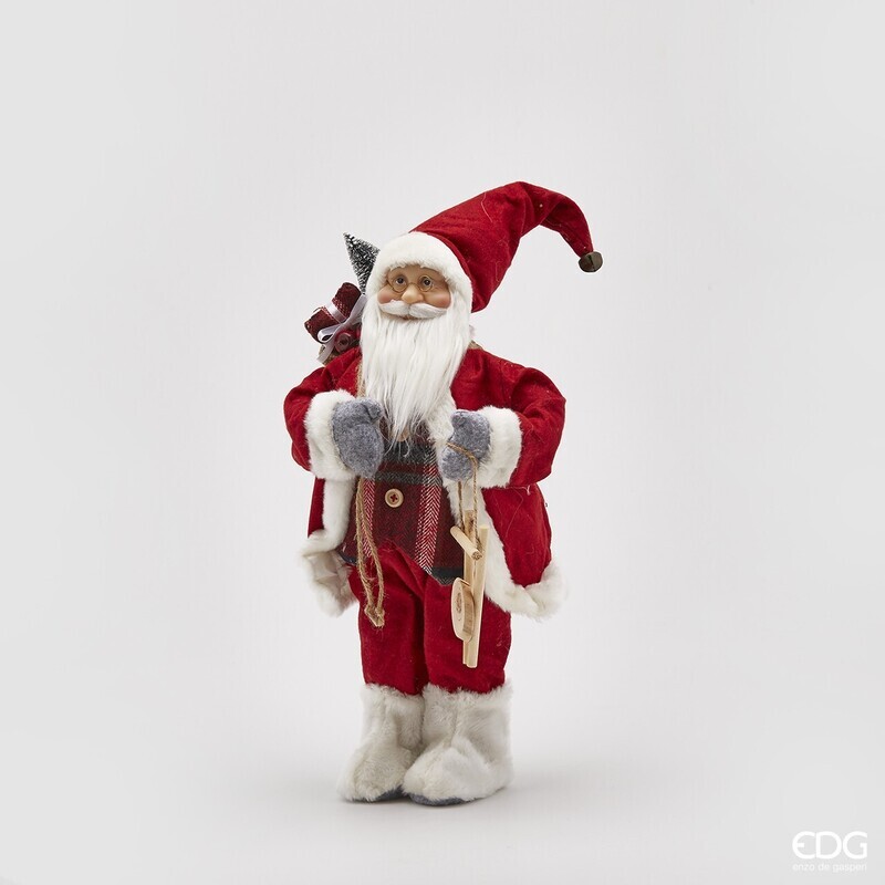 Pupazzo Babbo Natale con decoro legno h.30 Edg Enzo De Gasperi Pupazzo Babbo Natale con decoro legno h.30 Edg Enzo De Gasperi