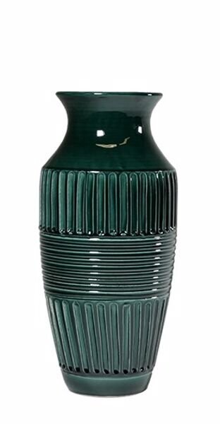 Vaso stretto scannellato h.36 col. verde Virginia Casa