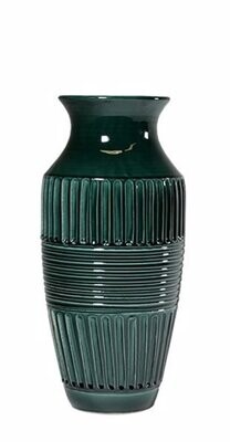 Vaso stretto scannellato h.36 col. verde Virginia Casa