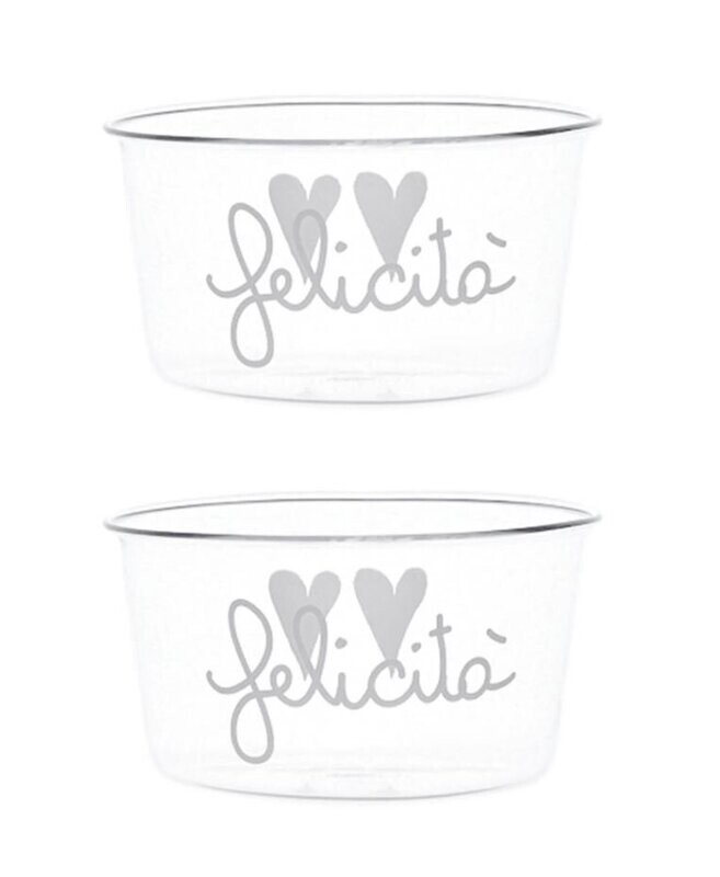 Set 2 coppette in vetro borosilicato Felicità Simple Day