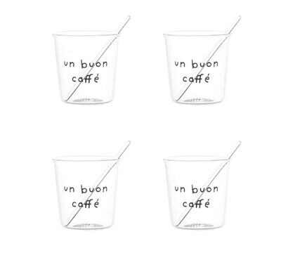 Set 4 bicchierini espresso Un Buon Caffè in nero Simple Day Set 4 bicchierini espresso Un Buon Caffè in nero Simple Day