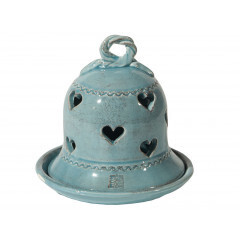 Portacandela a campana con piattino col.turchese Pasticceria Virginia Casa Portacandela a campana con piattino col.turchese Pasticceria Virginia Casa