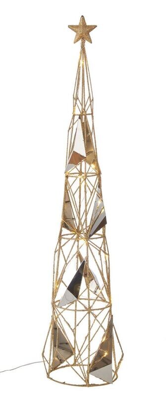 Albero con specchi e 30 luci led Riflessi Dorati L'Oca Nera Albero con specchi e 30 luci led Riflessi Dorati L'Oca Nera