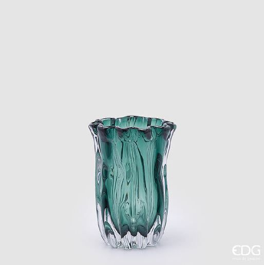 Vaso Fluido in vetro col.verde smeraldo h.23 d.16,5 Edg Enzo De Gasperi Vaso Fluido in vetro col.verde smeraldo h.23 d.16,5 Edg Enzo De Gasperi