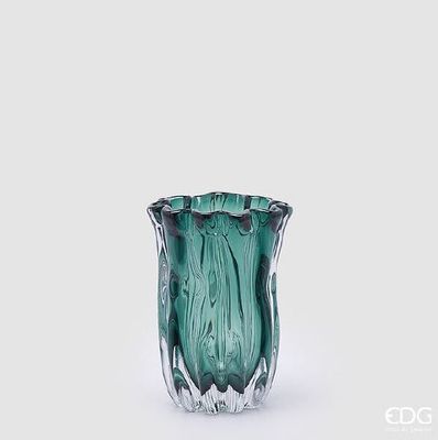 Vaso Fluido in vetro col.verde smeraldo h.23 d.16,5 Edg Enzo De Gasperi Vaso Fluido in vetro col.verde smeraldo h.23 d.16,5 Edg Enzo De Gasperi