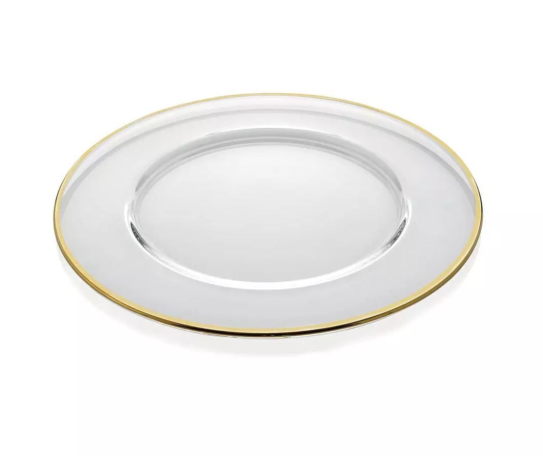 Sottopiatto in vetro trasparente filo oro cm.32 Aria Ivv Sottopiatto in vetro trasparente filo oro cm.32 Aria Ivv
