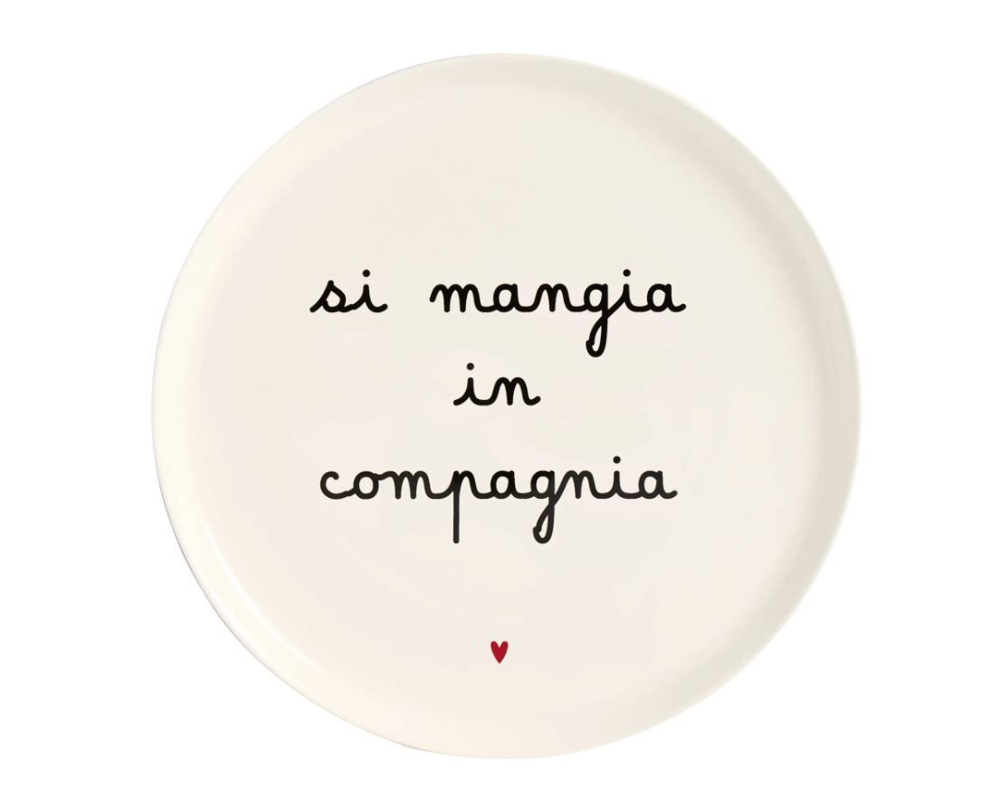 Piatto pizza in ceramica d.31 Si Mangia in Compagnia Simple Day