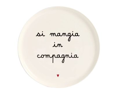 Piatto pizza in ceramica d.31 Si Mangia in Compagnia Simple Day