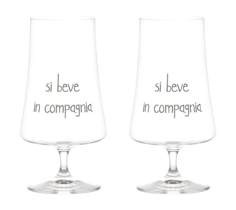 Set 2 bicchieri birra Si beve in Compagnia cl.55 Simple Day