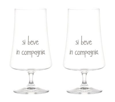 Set 2 bicchieri birra Si beve in Compagnia cl.55 Simple Day