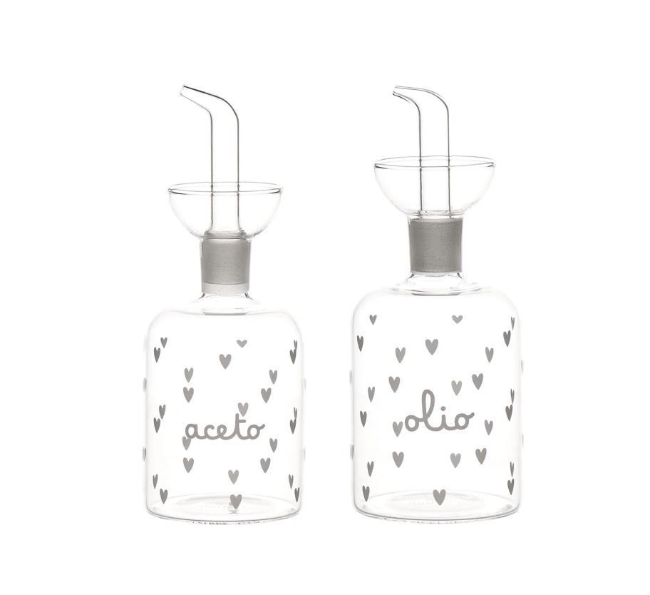 Set 2 bottiglie Olio-Aceto cuori 2x250ml Simple Day Set 2 bottiglie Olio-Aceto cuori 2x250ml Simple Day
