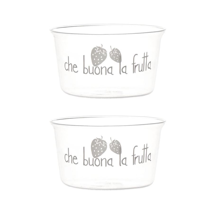 Set 2 coppette in vetro borosilicato Che Buona la Frutta Simple Day Set 2 coppette in vetro borosilicato Che Buona la Frutta Simple Day