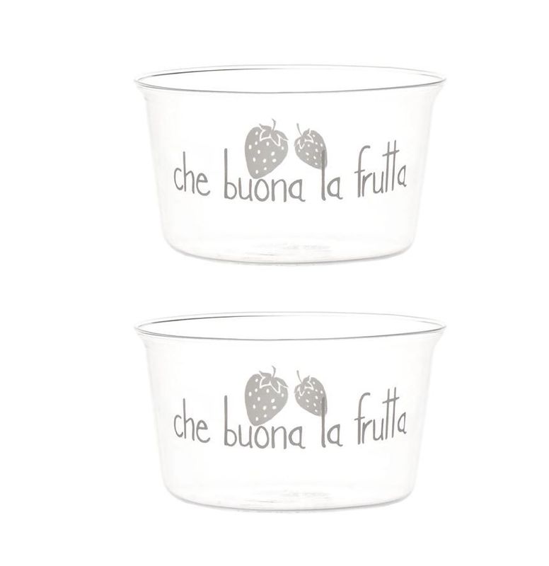 Set 2 coppette in vetro borosilicato Che Buona la Frutta Simple Day Set 2 coppette in vetro borosilicato Che Buona la Frutta Simple Day