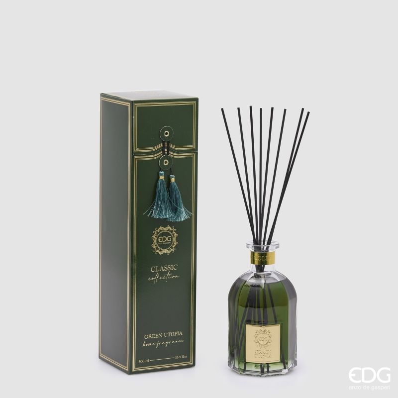 Profumatore bottiglia Classic 500ml h.16 d.8,5 Green Utopia Edg Enzo De Gasperi
