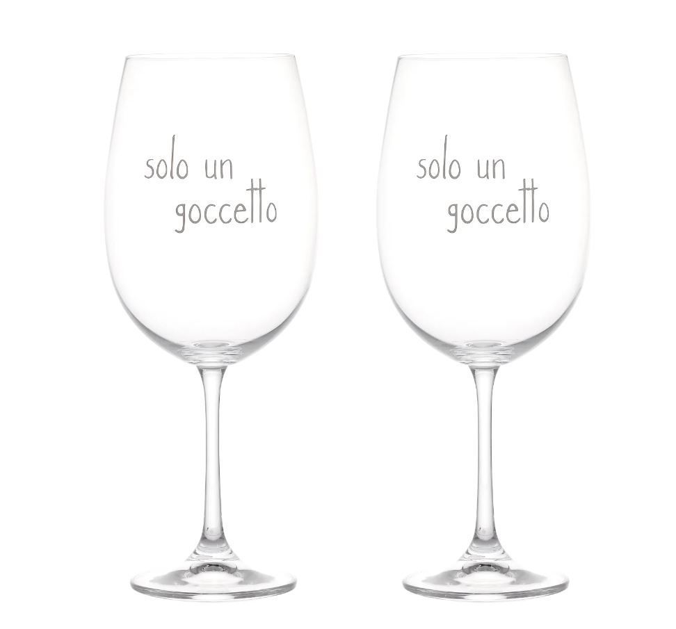 Set 2 calici in vetro 64cl Solo un Goccetto Simple Day