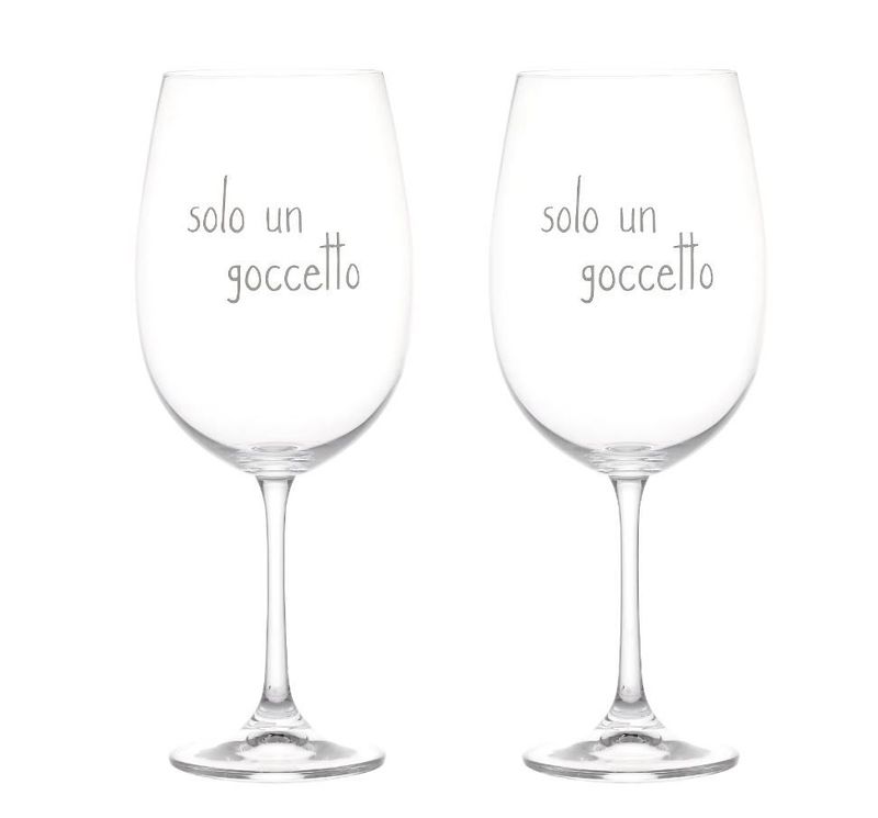 Set 2 calici in vetro 64cl Solo un Goccetto Simple Day