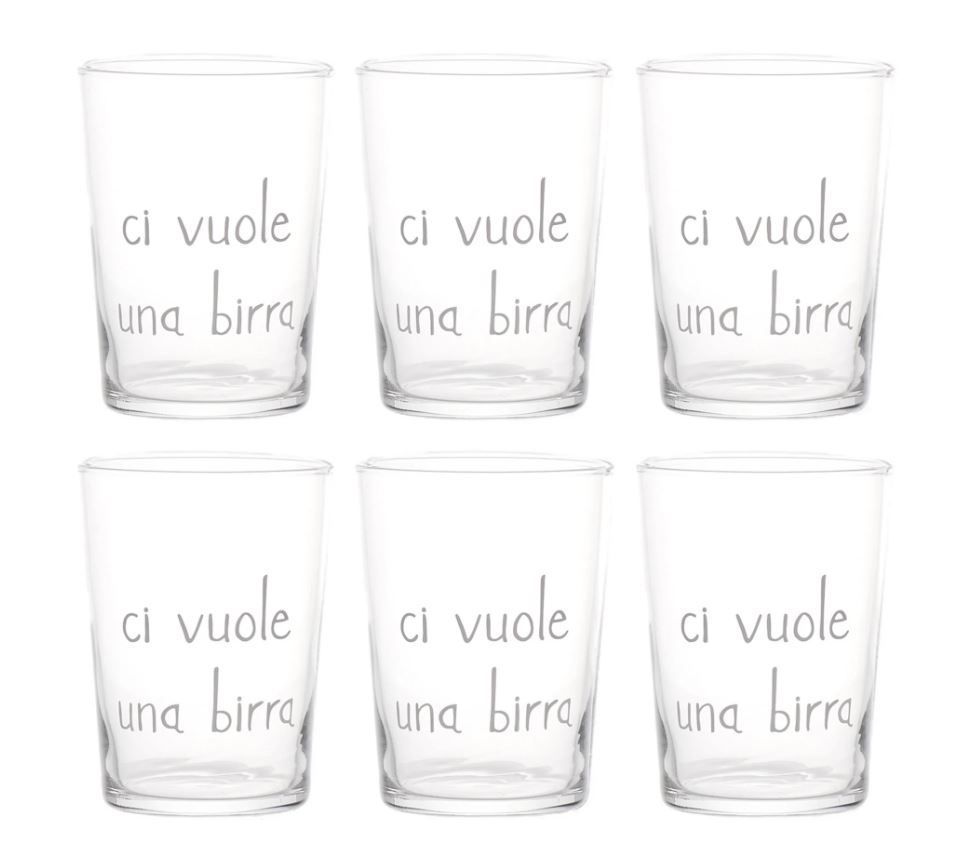 Set 6 bicchieri da birra in vetro Ci vuole una Birra 50cl Simple Day