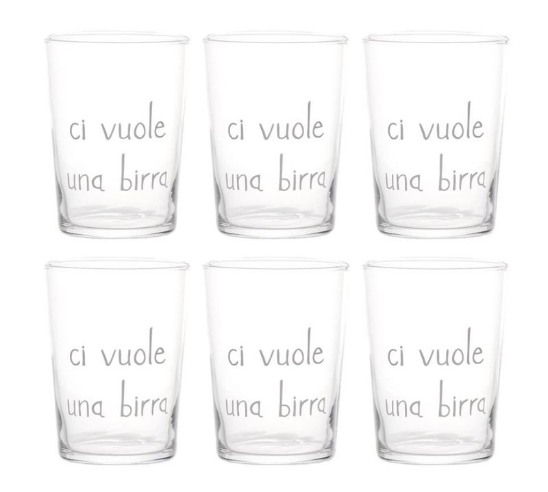 Set 6 bicchieri da birra in vetro Ci vuole una Birra 50cl Simple Day