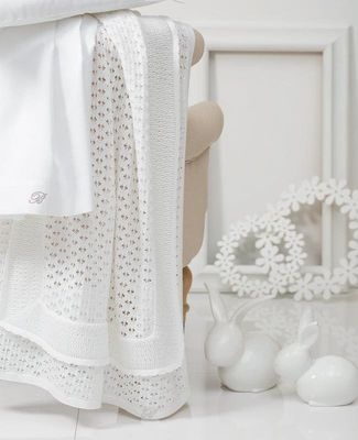 Copertina in 100% cotone col.bianco Diamante Blumarine Baby