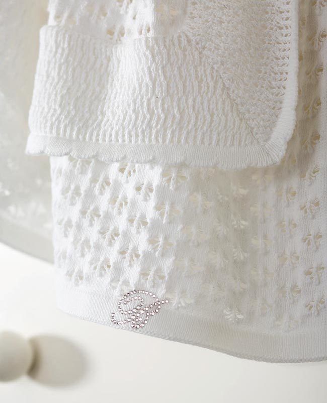 Copertina in 100% cotone col.bianco Diamante Blumarine Baby