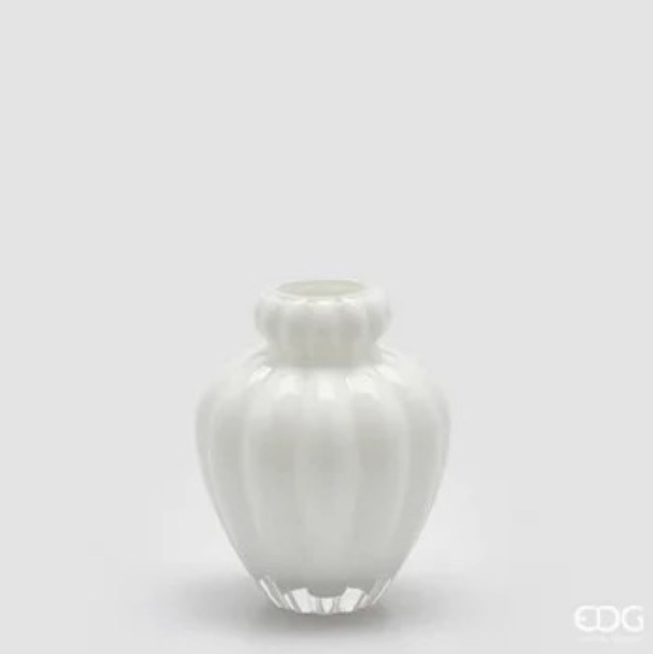 Vaso in vetro h.28 d.22 col.bianco Chignon Edg Enzo De Gasperi