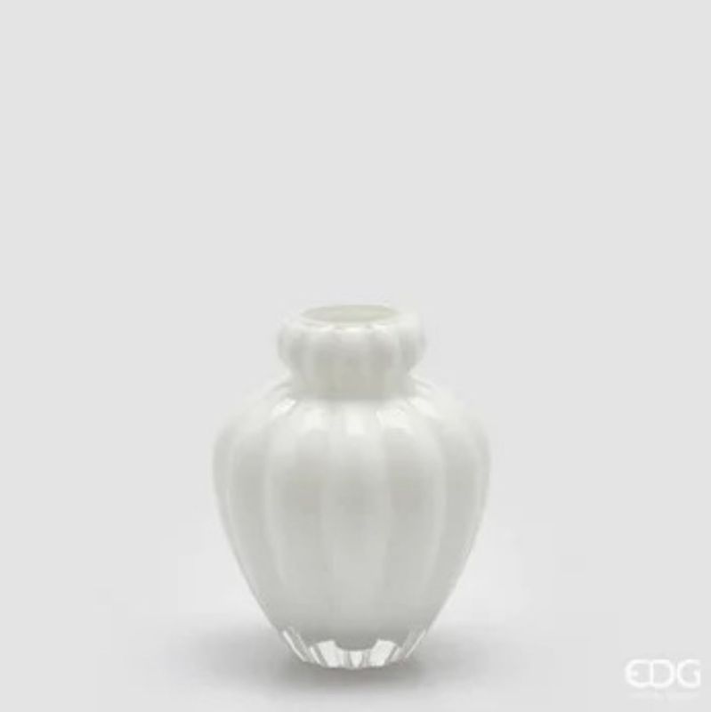 Vaso in vetro h.28 d.22 col.bianco Chignon Edg Enzo De Gasperi