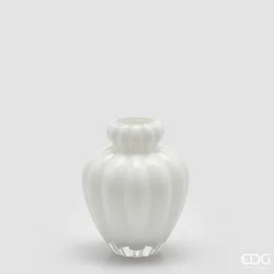 Vaso in vetro h.28 d.22 col.bianco Chignon Edg Enzo De Gasperi