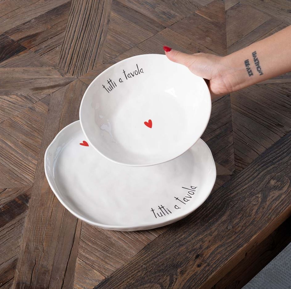 Set 2 piatti fondi in gres Tutti a Tavola Simple Day