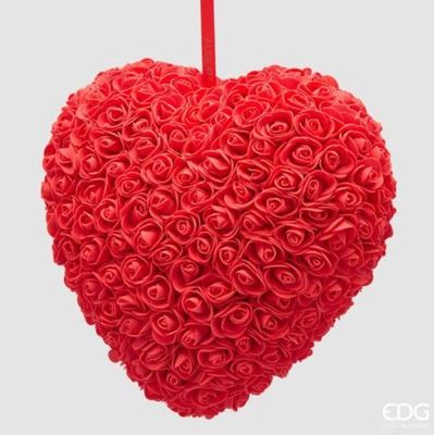 Decoro cuore rose da appendere h.24 Edg Enzo De Gasperi