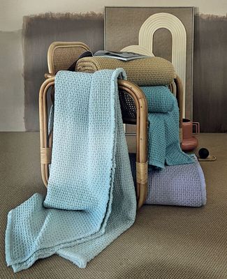 Copriletto liscio matrimoniale in cotone jacquard Cancun Dondi