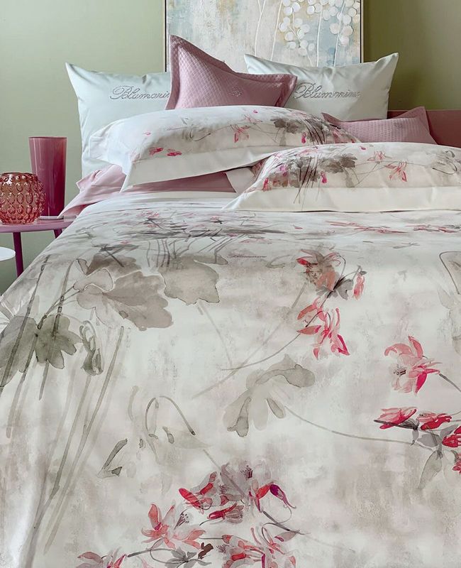 Lenzuola matrimoniali quattro stagioni Ciclamino col.corallo Blumarine Home Collection