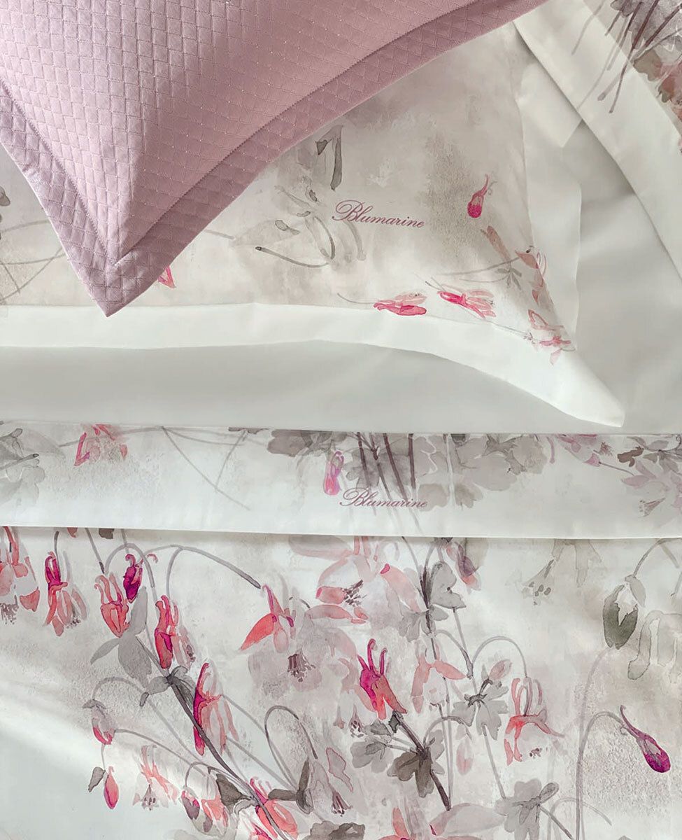 Lenzuola matrimoniali quattro stagioni Ciclamino col.corallo Blumarine Home Collection