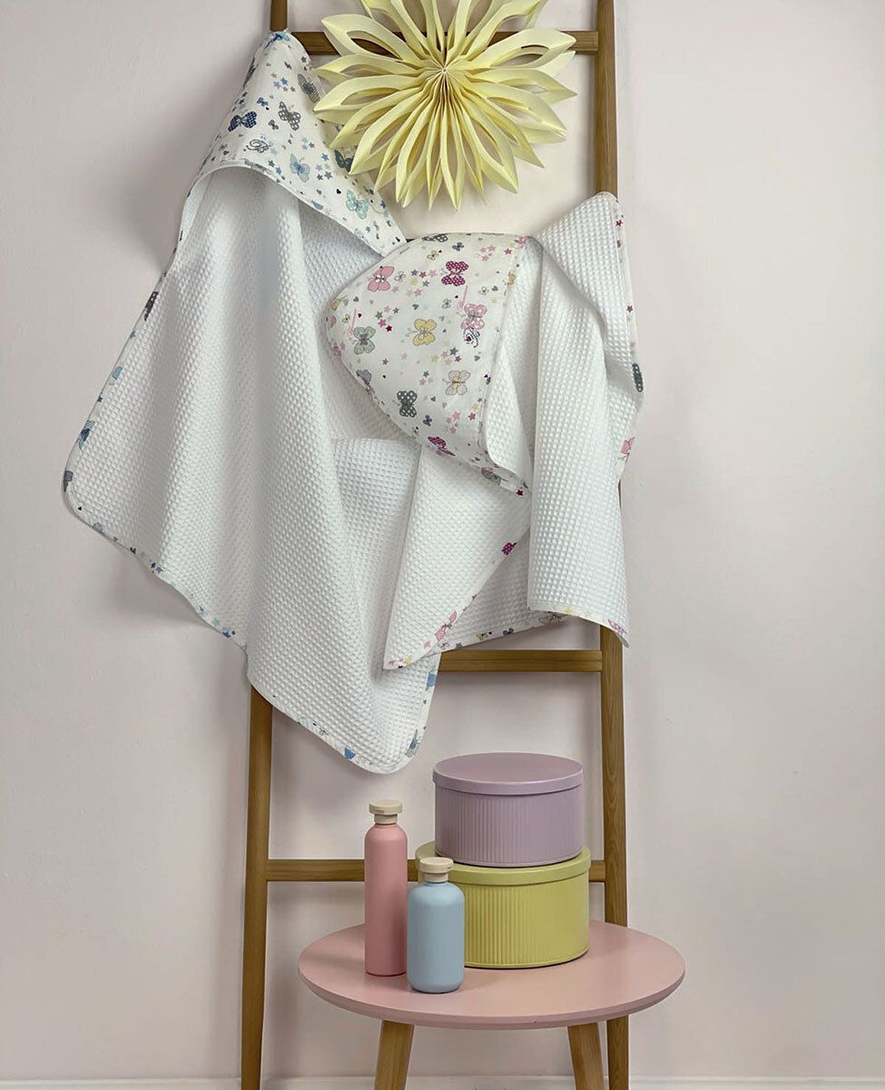 Triangolo in cotone nido d'ape Farfalle Blumarine Baby