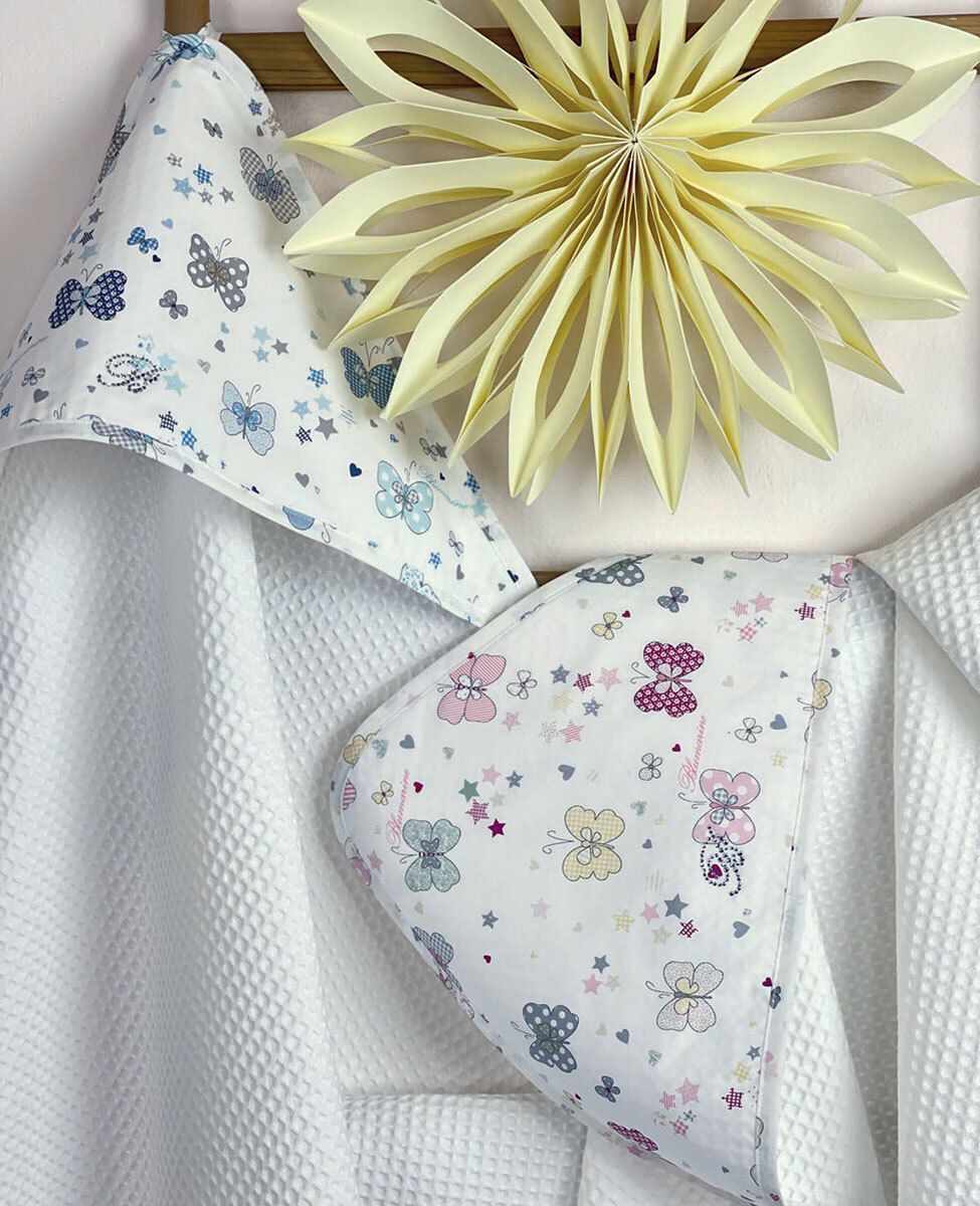 Triangolo in cotone nido d'ape Farfalle Blumarine Baby