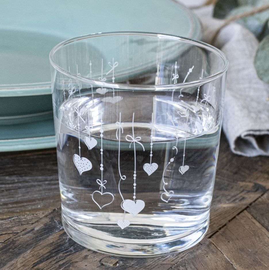 Set 6 bicchieri acqua cl.35,5 Cascata di Cuori Simple Day