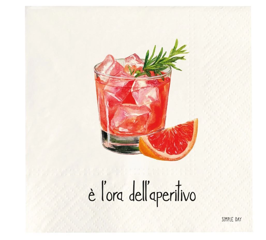 Set 20 tovaglioli carta E' l'Ora dell'Aperitivo Simple Day