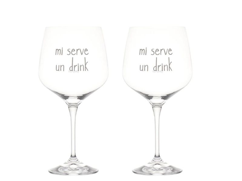 Set 2 calici in vetro 82cl Mi Serve un Drink Simple Day