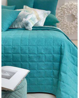 Copriletto matrimoniale in tessuto tinto filo col.cenere Sunday Blumarine Home Collection