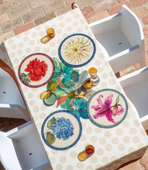 Set 4 tovagliette rigide rotonde avorio d.39 L'Oca Nera