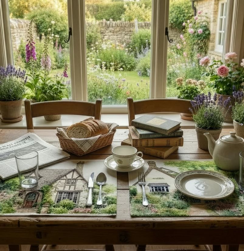Set 4 tovagliette colazione in lino premium Nunny Cottage The Napking