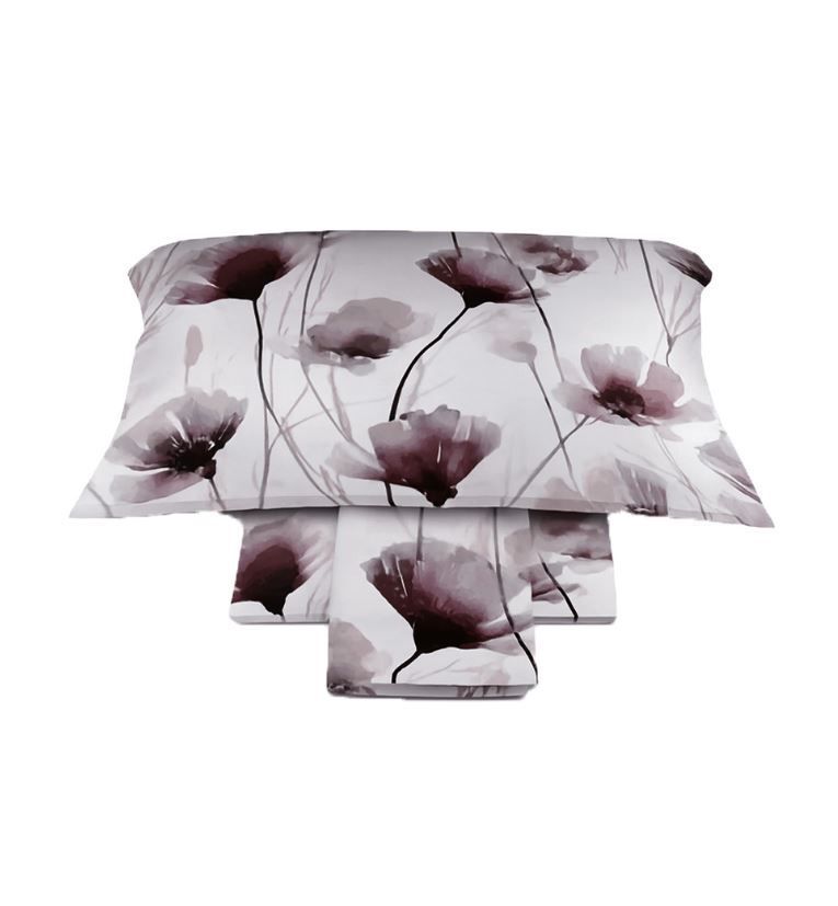 Lenzuola in raso di cotone col.malva Tulip Dondi